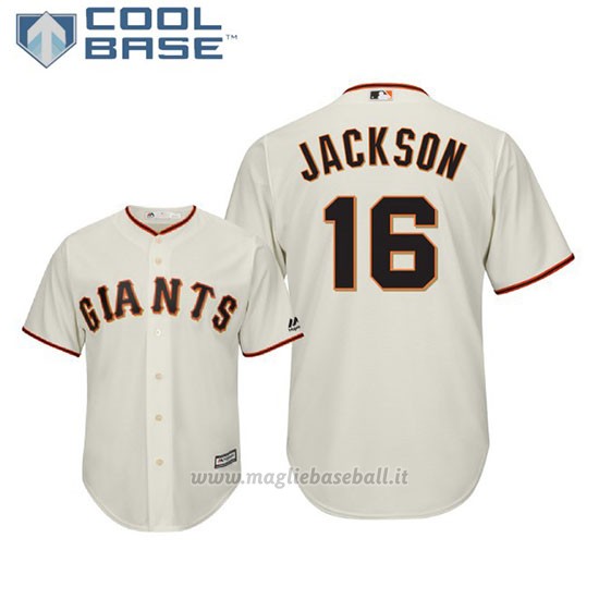 Maglia Baseball Uomo San Francisco Giants Austin Jackson Cool Base Majestic 1ªCrema